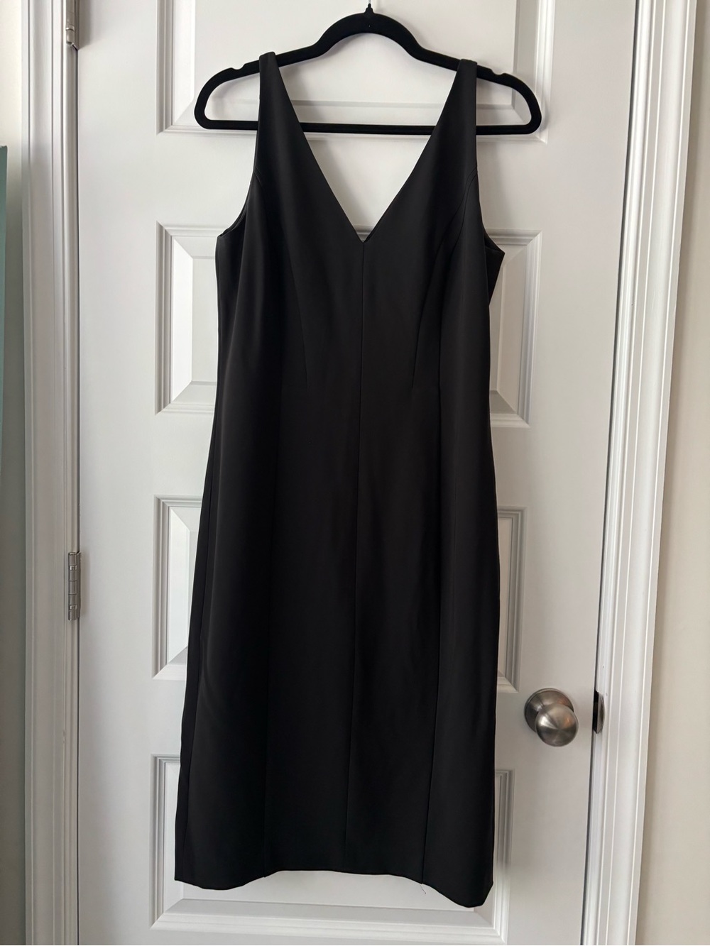 Ann Taylor Black V-Neck Midi Dress 6